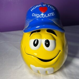 Vintage Yellow M&M’s Galerie Ceramic Candy Cookie Jar NEW Sealed Rare